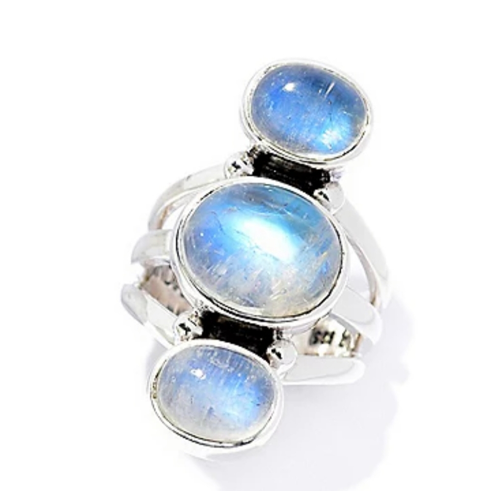NICKY BUTLER Designer NB 925 Sterling Silver Rainbow Moonstone Ladies Ring - Picture 16 of 16